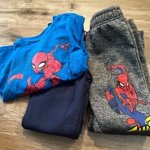 Spiderman Size 6 Long Sleeve Shirt and 2 Pants Set
